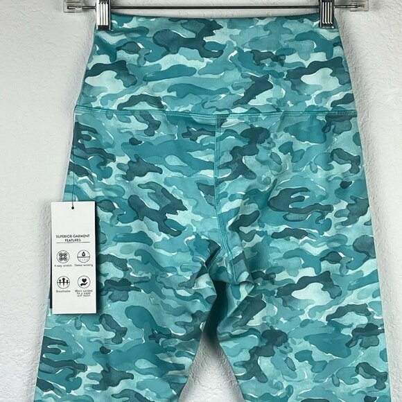GLYDER Leggings Women's Sz XS High Power II H2O High Rise Cropped Camo Blue - Picture 4 of 10